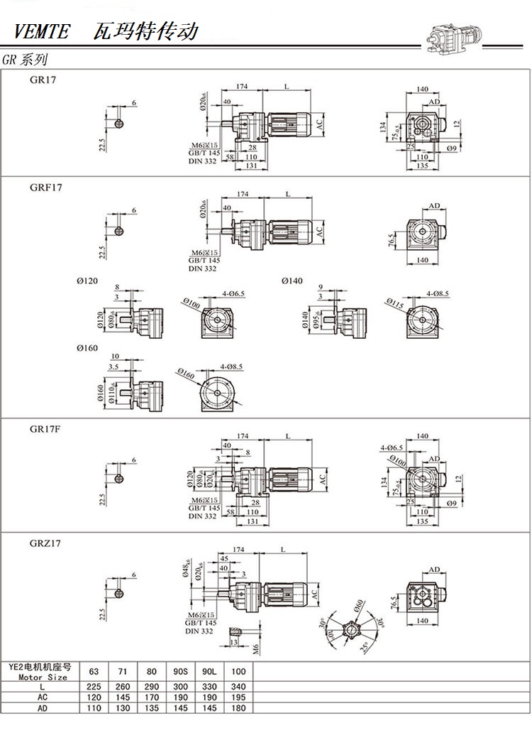 R17減速機(jī)圖紙，R00系列齒輪減速器尺寸圖